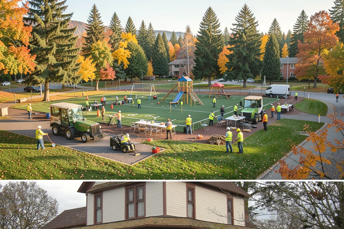 Streetscape Maintenance in Sumner, Pierce County, WA - Spring and summer bring the heaviest color rotations and watering, while fall and winter focus on evergreen displays, holiday...