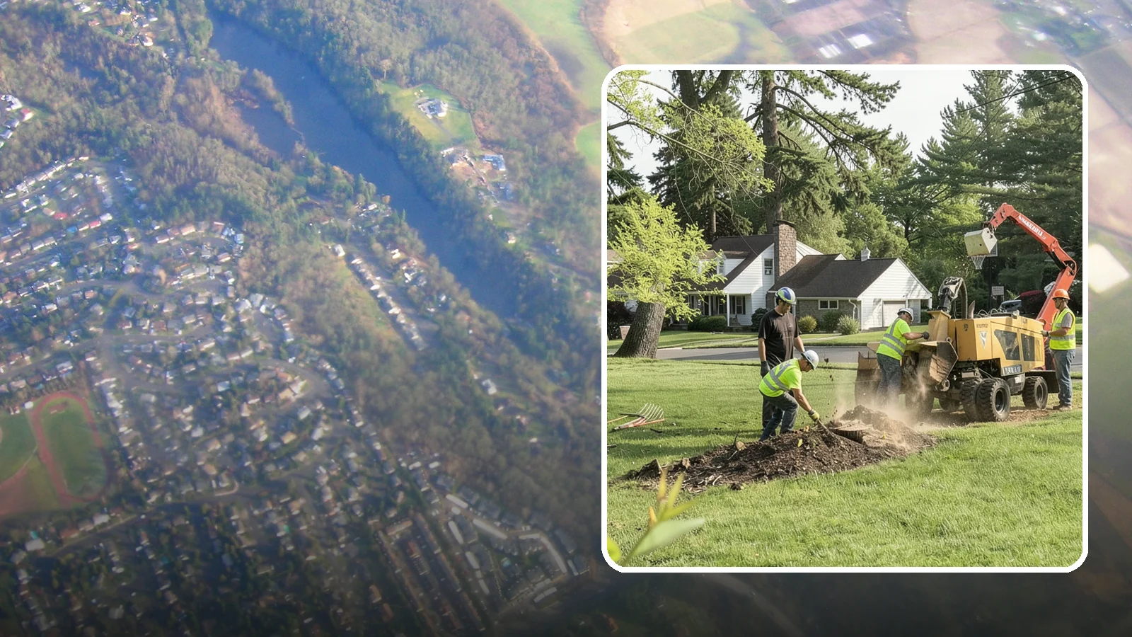 Stump Grinding in Algona, King County, WA - Grinding of public tree stumps below grade to eliminate trip hazards and ready planting strips, wells, and turf for restoration.