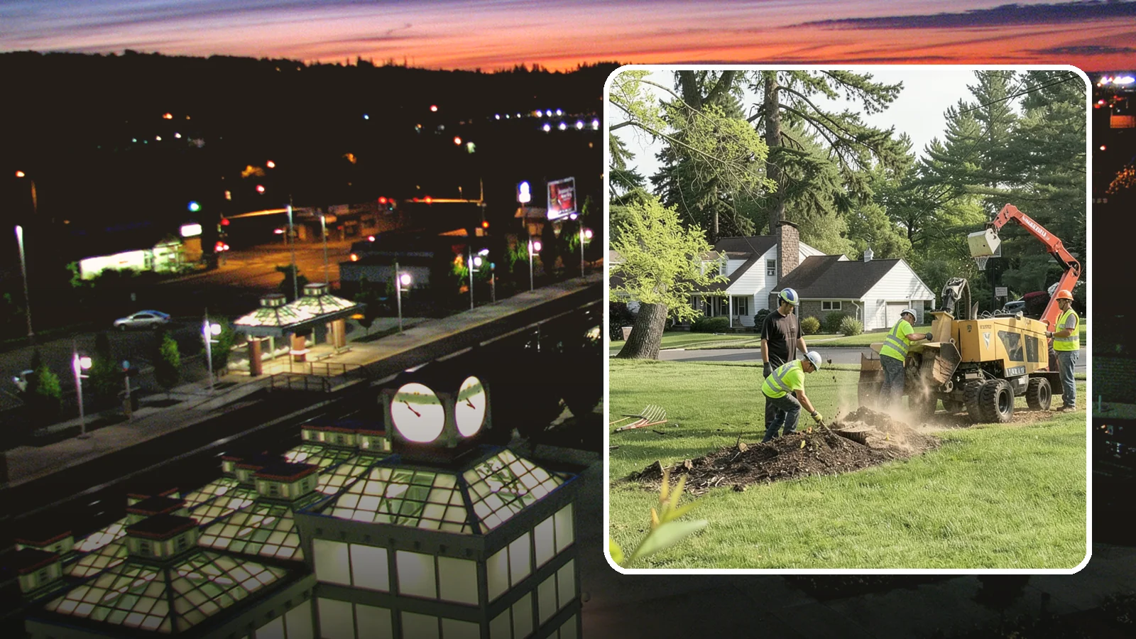 Stump Grinding in Auburn, King County, WA - Grinding of public tree stumps below grade to eliminate trip hazards and ready planting strips, wells, and turf for restoration.