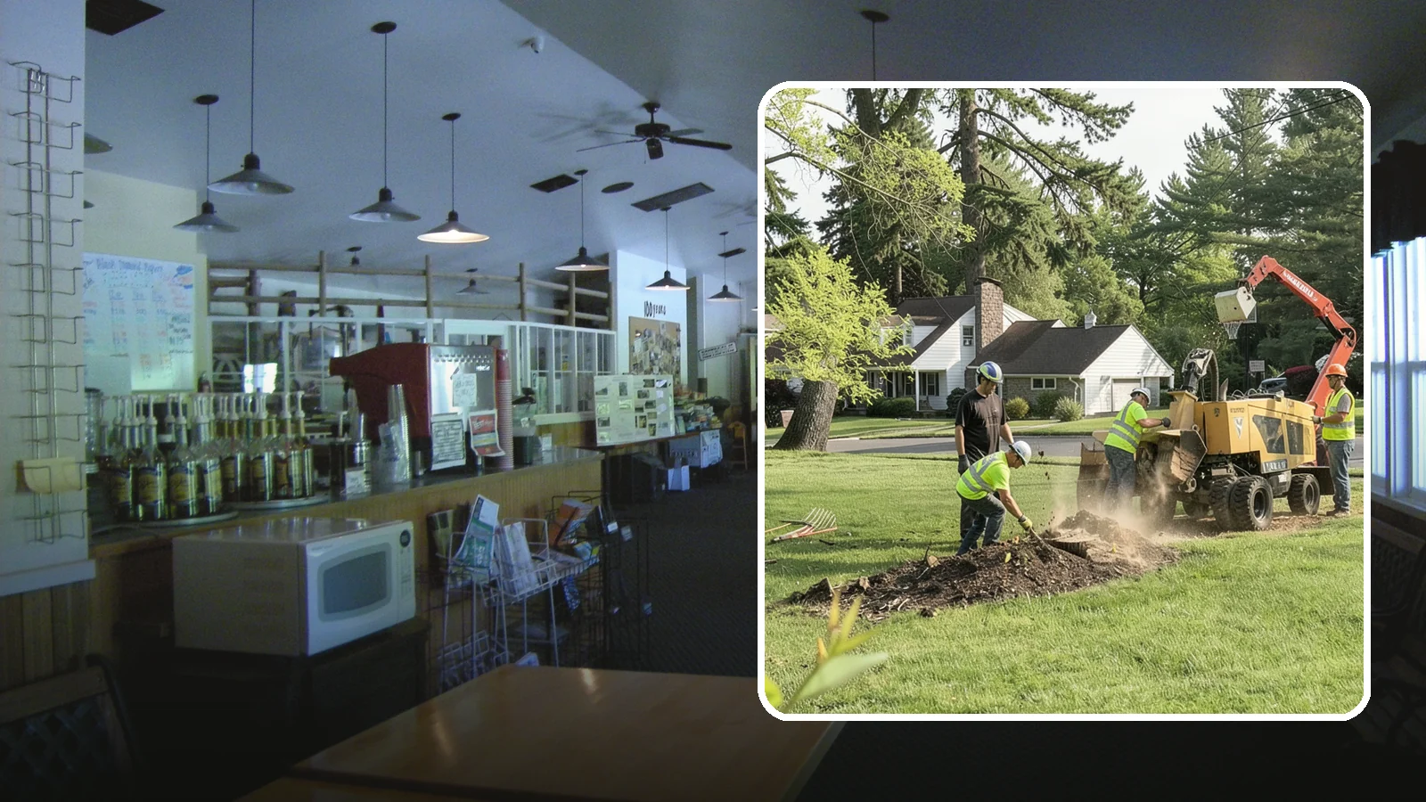 Stump Grinding in Black Diamond, King County, WA - Grinding of public tree stumps below grade to eliminate trip hazards and ready planting strips, wells, and turf for restoration.