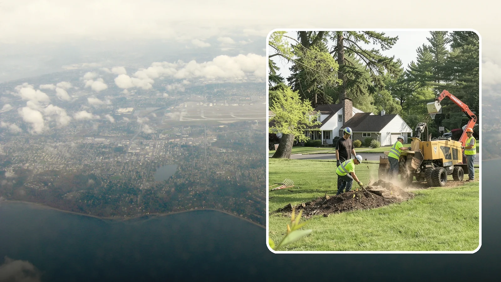 Stump Grinding in Burien, King County, WA - Grinding of public tree stumps below grade to eliminate trip hazards and ready planting strips, wells, and turf for restoration.