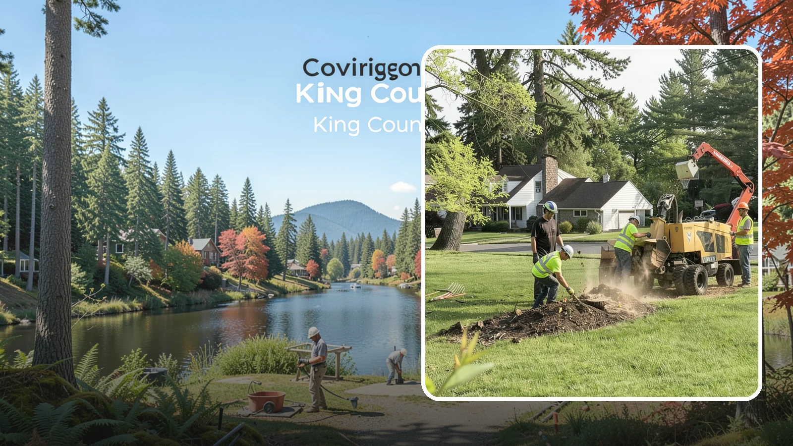 Stump Grinding in Covington, King County, WA - Grinding of public tree stumps below grade to eliminate trip hazards and ready planting strips, wells, and turf for restoration.
