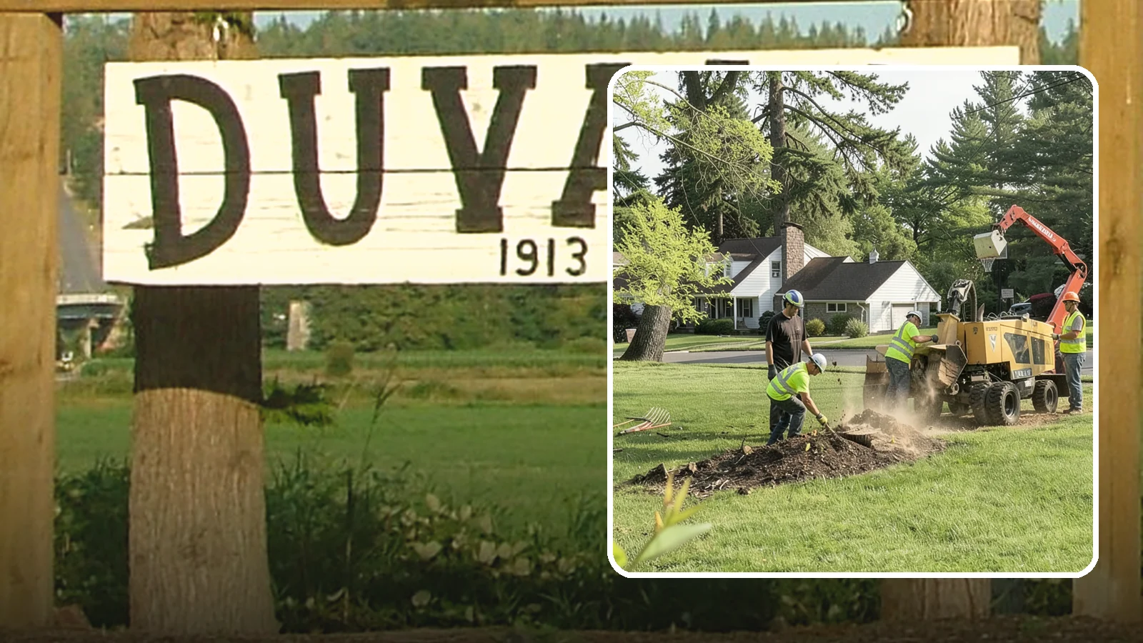 Stump Grinding in Duvall, King County, WA - Grinding of public tree stumps below grade to eliminate trip hazards and ready planting strips, wells, and turf for restoration.