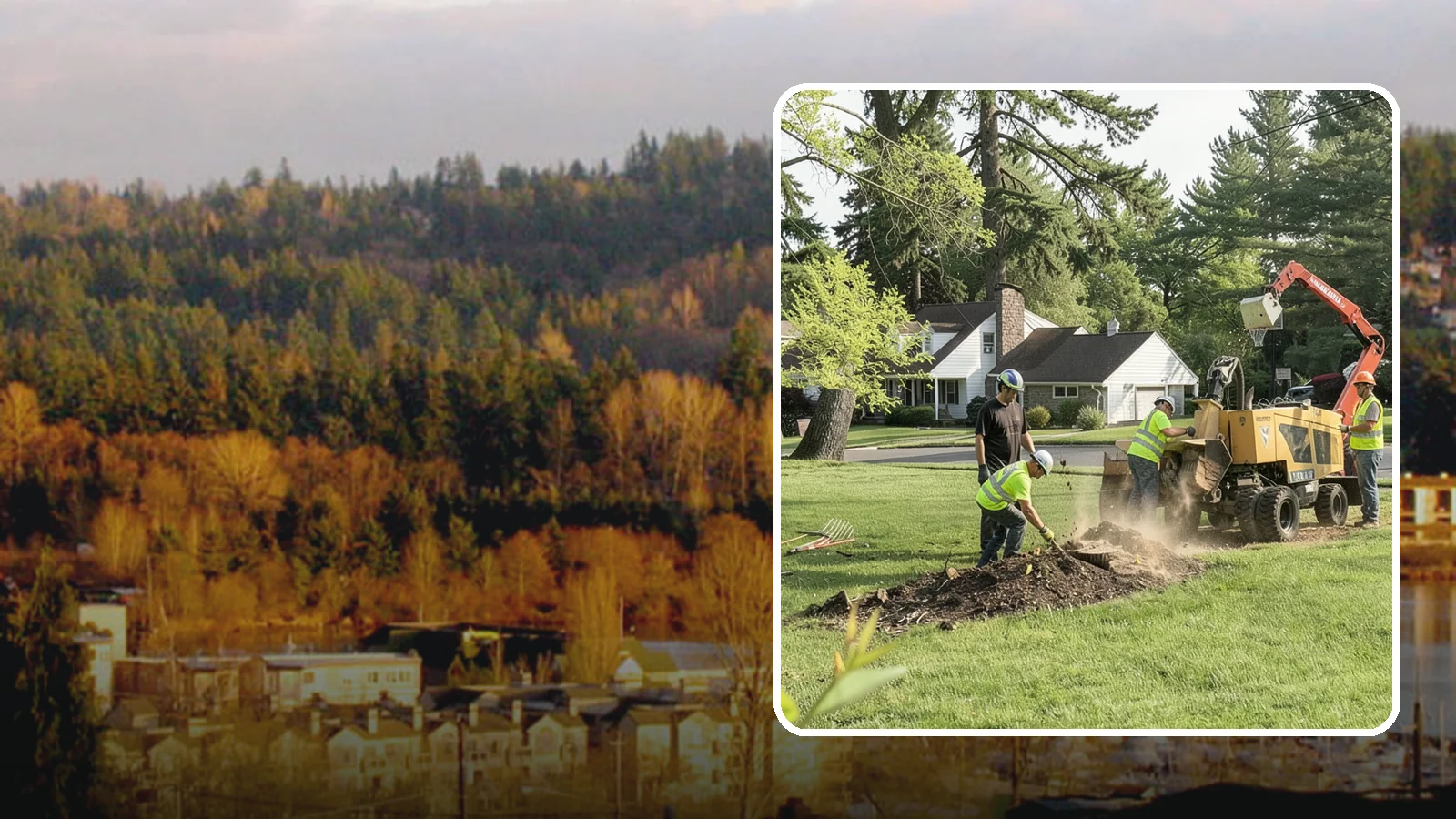 Stump Grinding in Kenmore, King County, WA - Grinding of public tree stumps below grade to eliminate trip hazards and ready planting strips, wells, and turf for restoration.