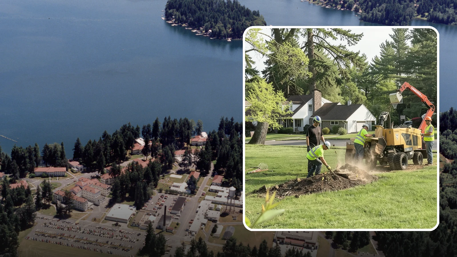 Stump Grinding in Lakewood, Pierce County, WA - Grinding of public tree stumps below grade to eliminate trip hazards and ready planting strips, wells, and turf for restoration.