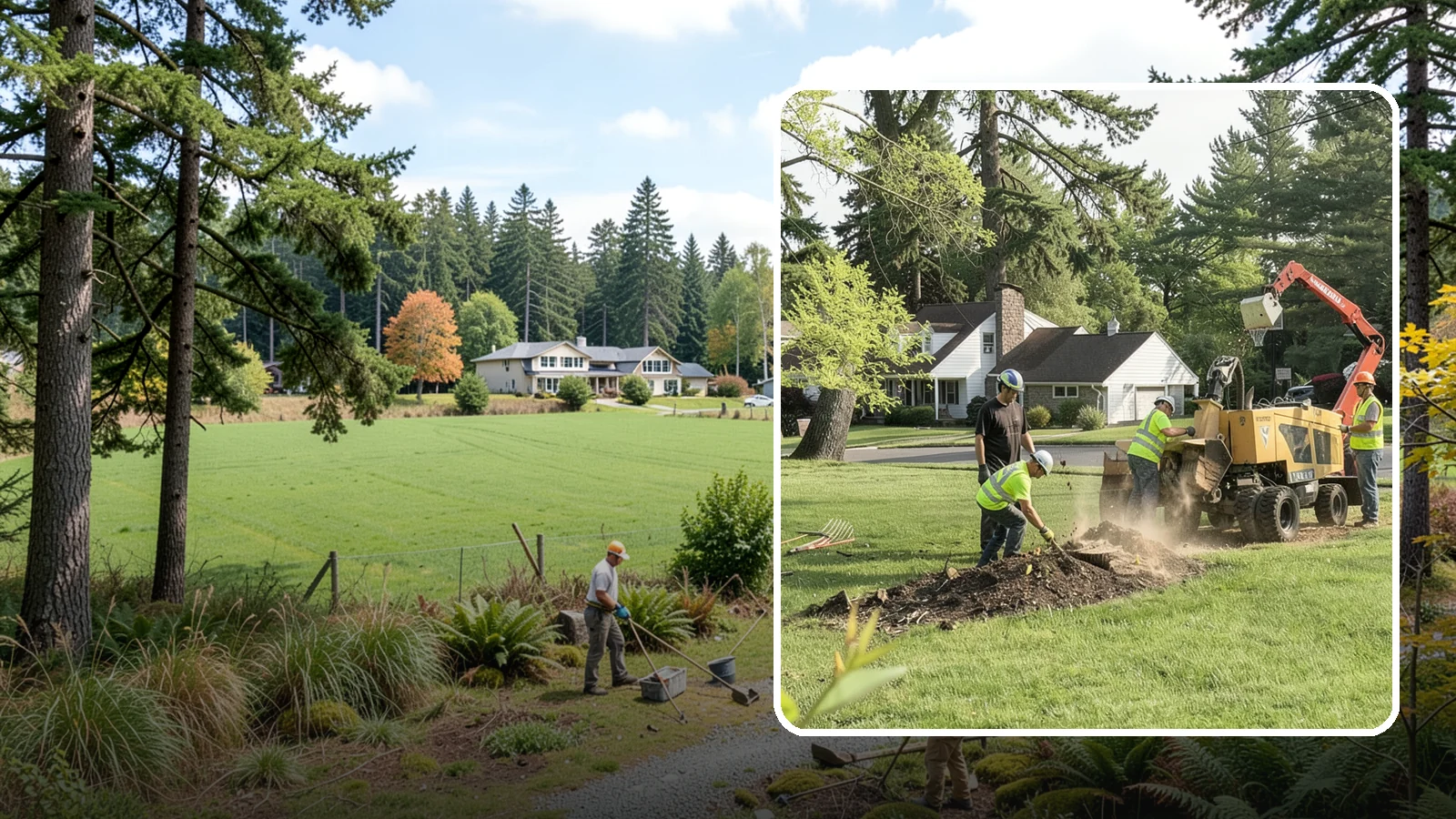 Stump Grinding in Lyman, Skagit County, WA - Grinding of public tree stumps below grade to eliminate trip hazards and ready planting strips, wells, and turf for restoration.