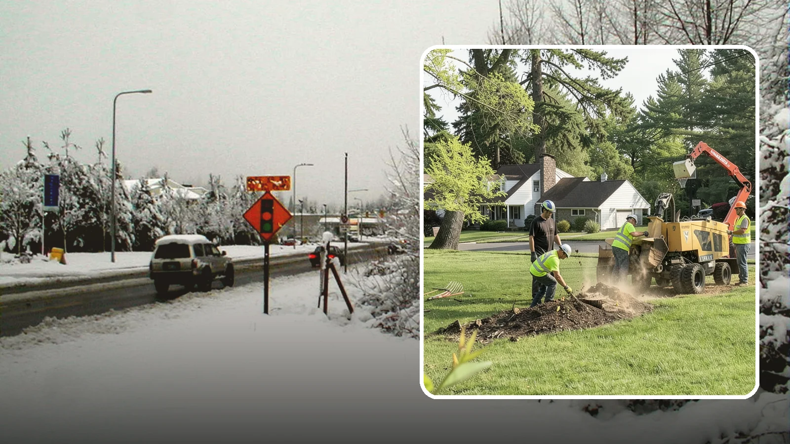 Stump Grinding in Newcastle, King County, WA - Grinding of public tree stumps below grade to eliminate trip hazards and ready planting strips, wells, and turf for restoration.
