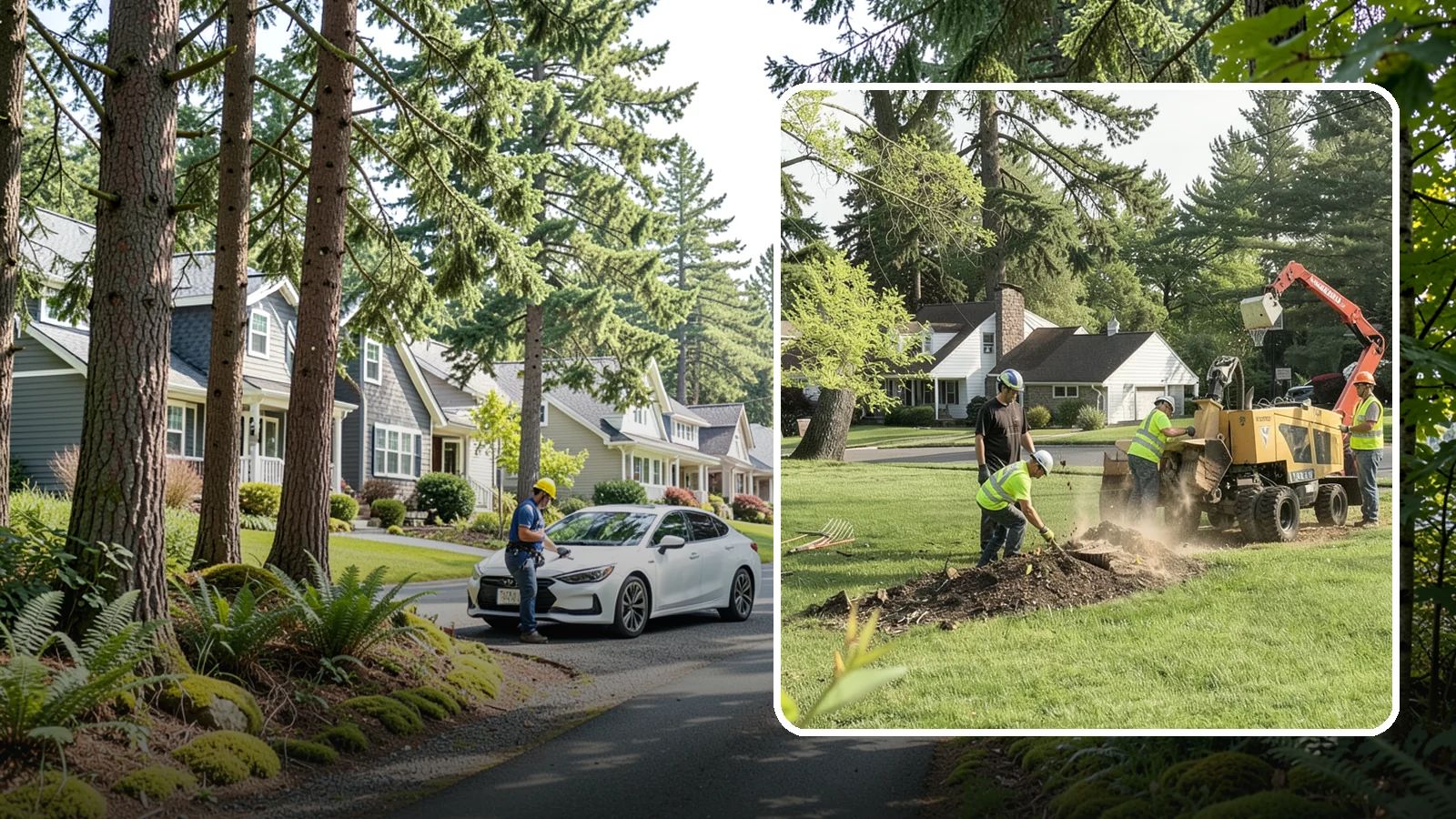 Stump Grinding in Normandy Park, King County, WA - Grinding of public tree stumps below grade to eliminate trip hazards and ready planting strips, wells, and turf for restoration.