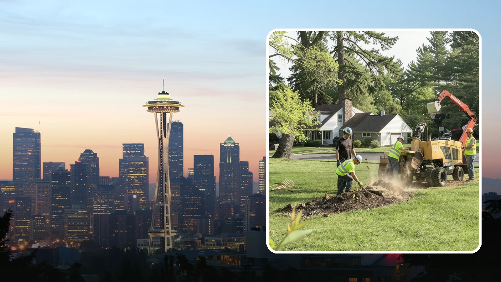 Stump Grinding in Seattle, King County, WA - Grinding of public tree stumps below grade to eliminate trip hazards and ready planting strips, wells, and turf for restoration.