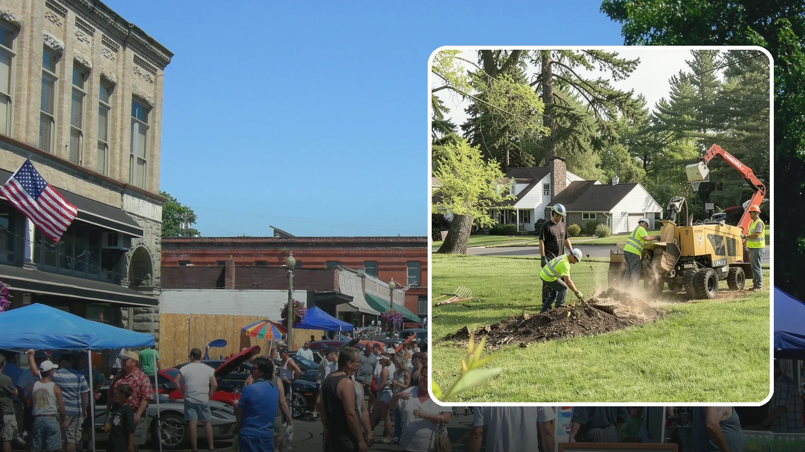 Stump Grinding in Snohomish, Snohomish County, WA - Grinding of public tree stumps below grade to eliminate trip hazards and ready planting strips, wells, and turf for restoration.