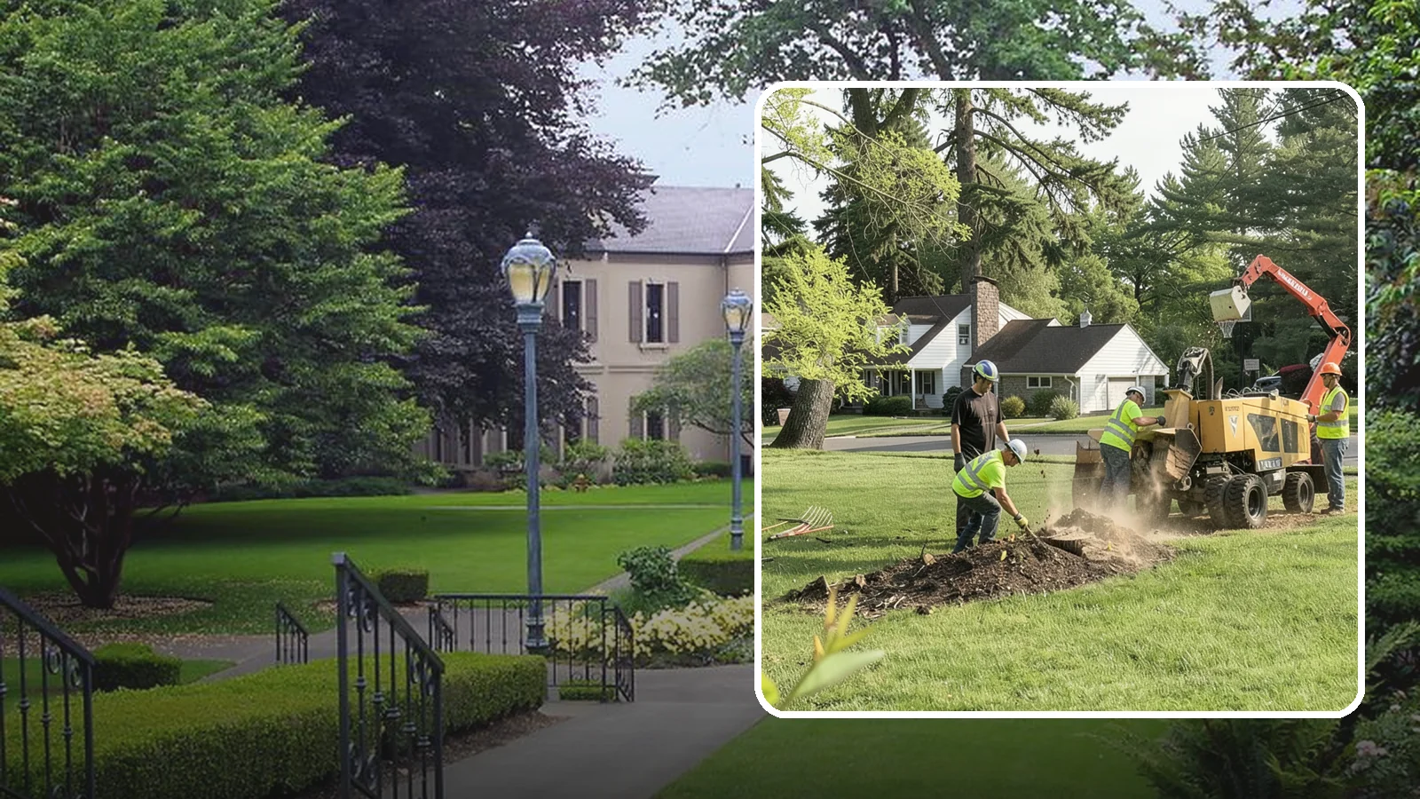 Stump Grinding in Woodinville, King County, WA - Grinding of public tree stumps below grade to eliminate trip hazards and ready planting strips, wells, and turf for restoration.