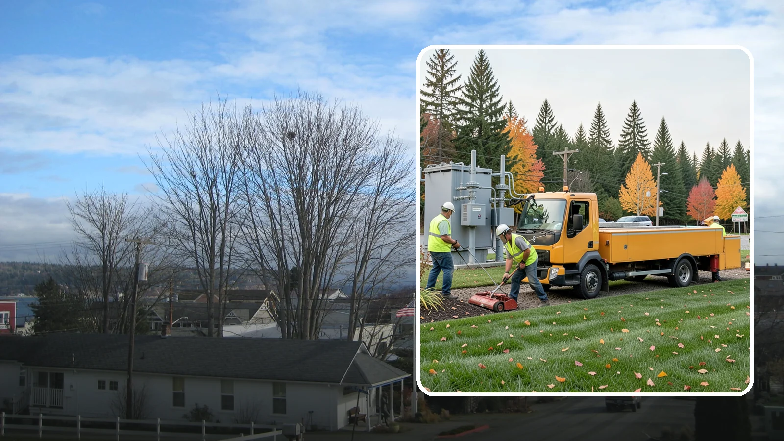 Substation Grounds Maintenance in Langley, Island County, WA - Vegetation and grounds maintenance at electrical substations for safety, clearance, and reliability.