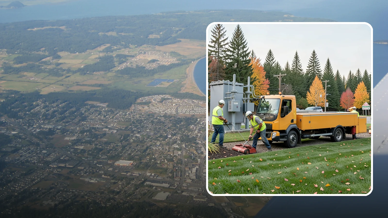 Substation Grounds Maintenance in Oak Harbor, Island County, WA - Vegetation and grounds maintenance at electrical substations for safety, clearance, and reliability.