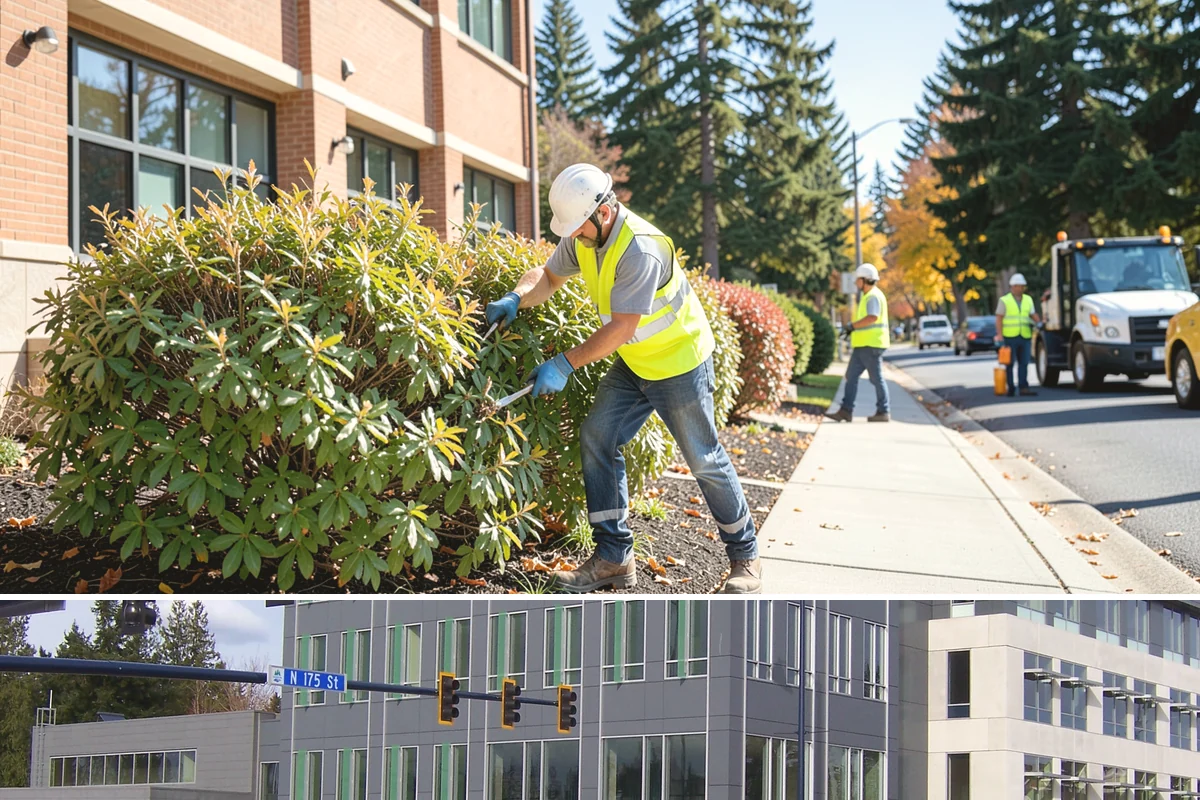Substation Grounds Maintenance in Shoreline, King County, WA - Vegetation control is concentrated in the growing season, with yard and perimeter upkeep maintained year-round.