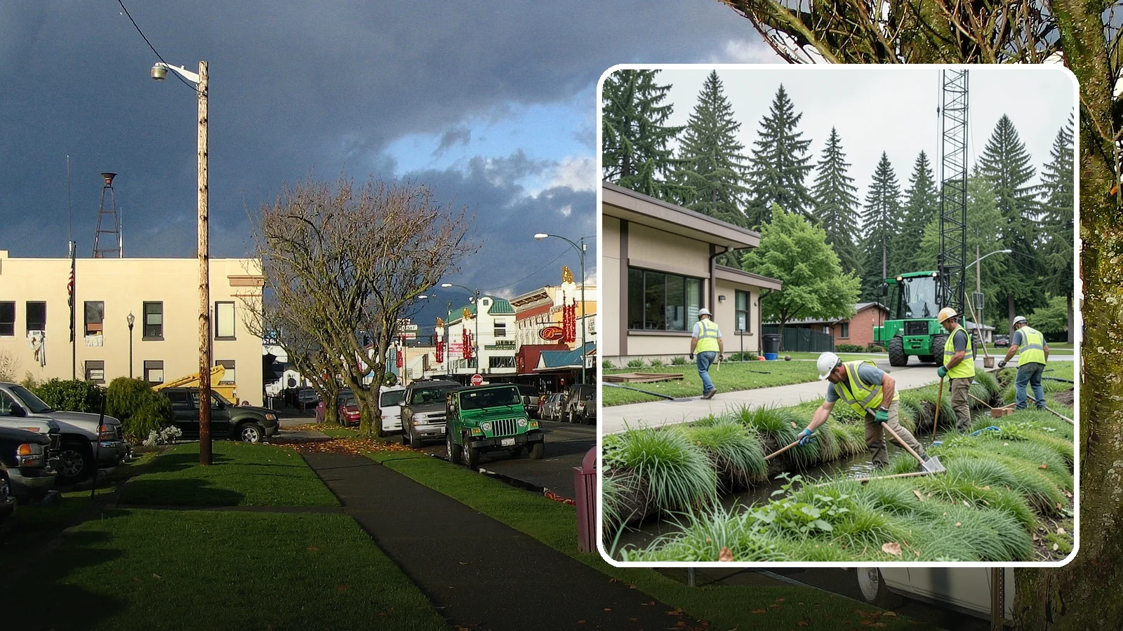 Swale Maintenance in Arlington, Snohomish County, WA - Bioswale and grassed swale maintenance that preserves stormwater treatment performance and conveyance capacity.