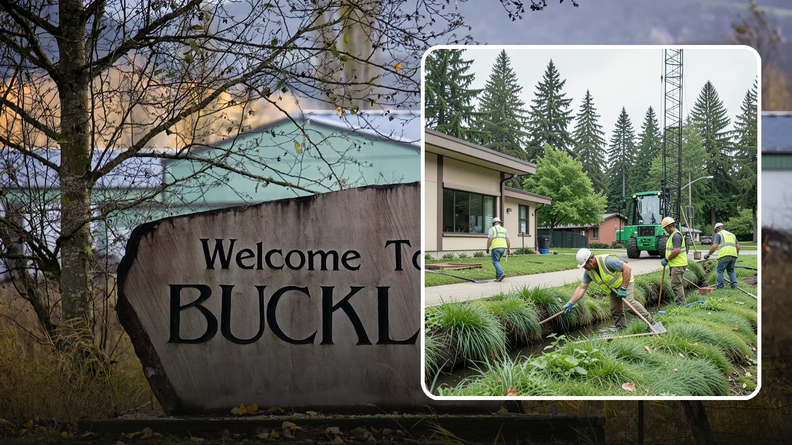 Swale Maintenance in Buckley, Pierce County, WA - Bioswale and grassed swale maintenance that preserves stormwater treatment performance and conveyance capacity.