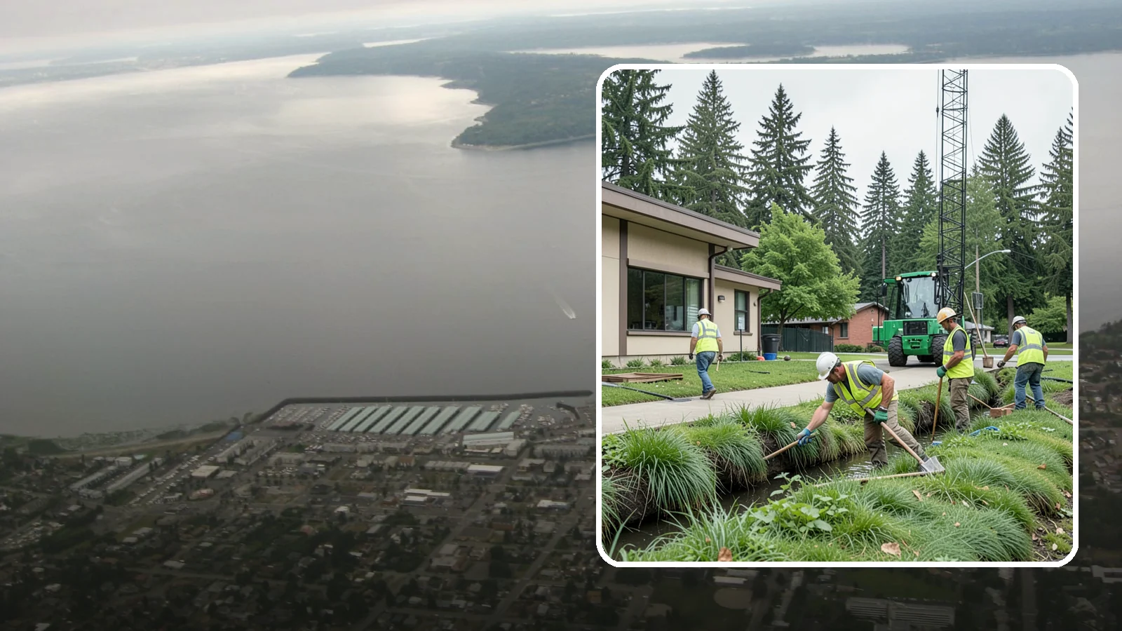 Swale Maintenance in Des Moines, King County, WA - Bioswale and grassed swale maintenance that preserves stormwater treatment performance and conveyance capacity.
