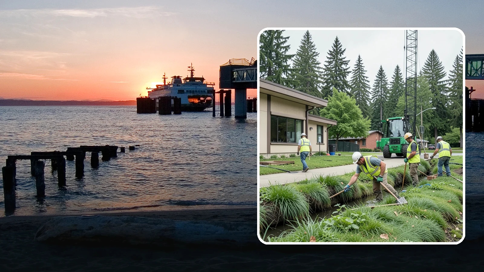 Swale Maintenance in Edmonds, Snohomish County, WA - Bioswale and grassed swale maintenance that preserves stormwater treatment performance and conveyance capacity.