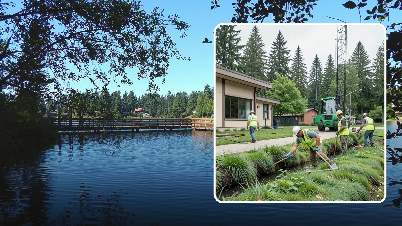 Swale Maintenance in Federal Way, King County, WA - Bioswale and grassed swale maintenance that preserves stormwater treatment performance and conveyance capacity.