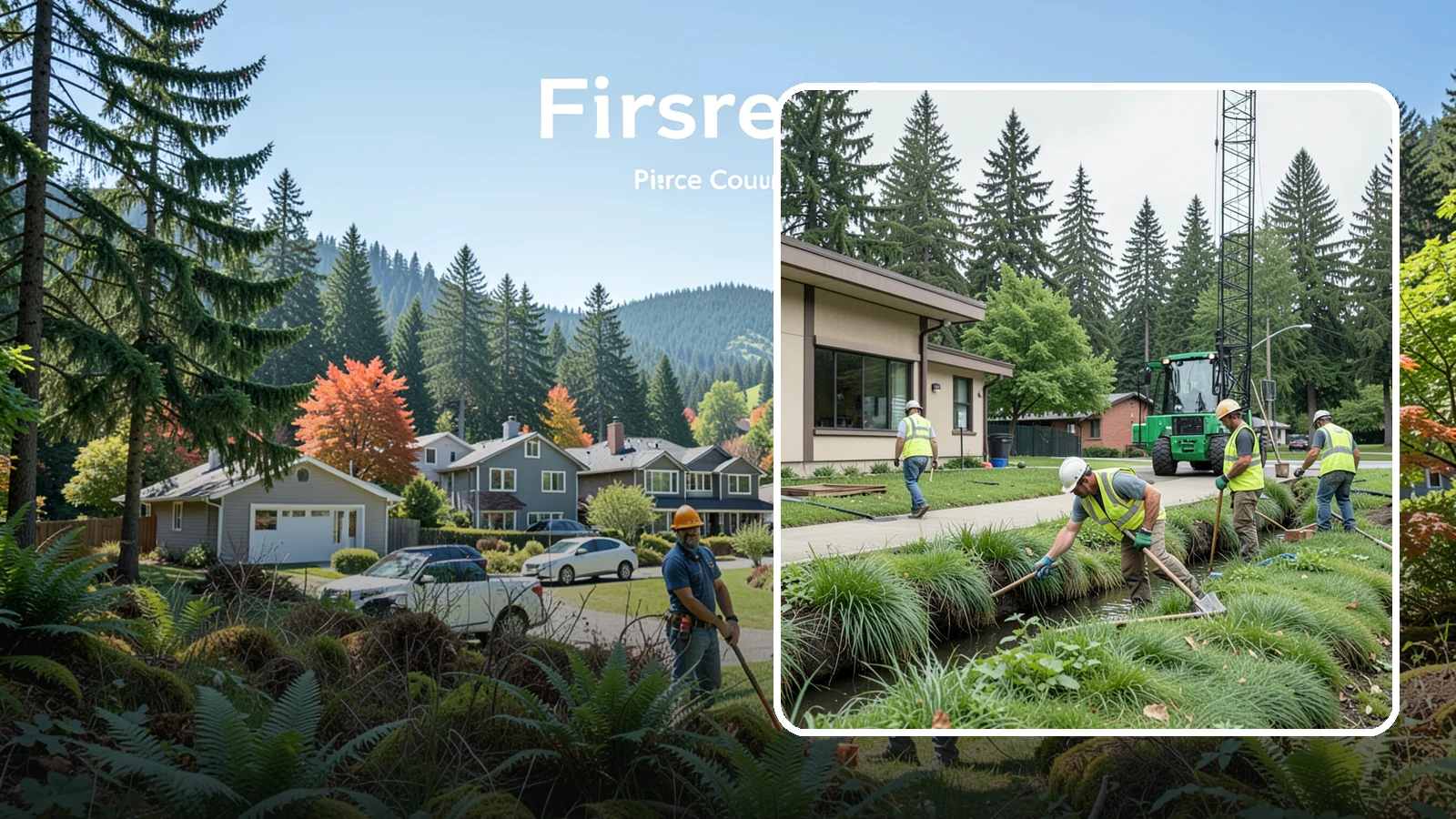 Swale Maintenance in Fircrest, Pierce County, WA - Bioswale and grassed swale maintenance that preserves stormwater treatment performance and conveyance capacity.