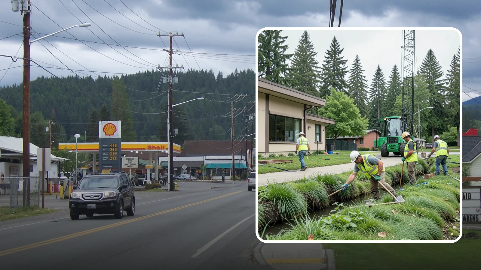 Swale Maintenance in Granite Falls, Snohomish County, WA - Bioswale and grassed swale maintenance that preserves stormwater treatment performance and conveyance capacity.