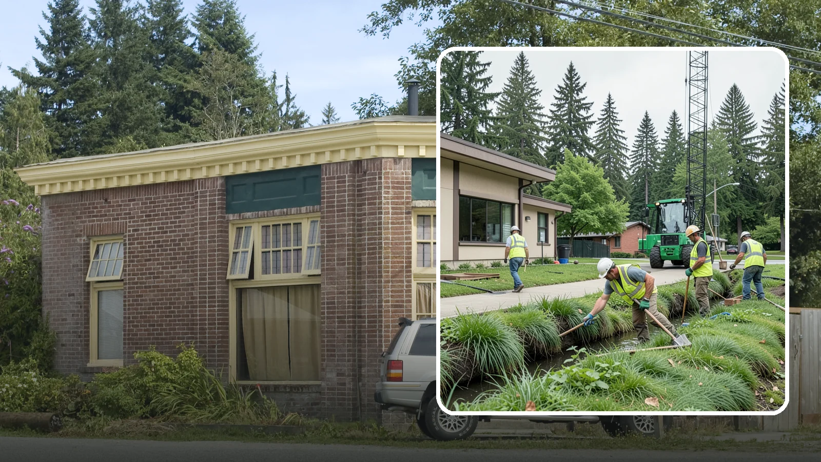 Swale Maintenance in Hamilton, Skagit County, WA - Bioswale and grassed swale maintenance that preserves stormwater treatment performance and conveyance capacity.