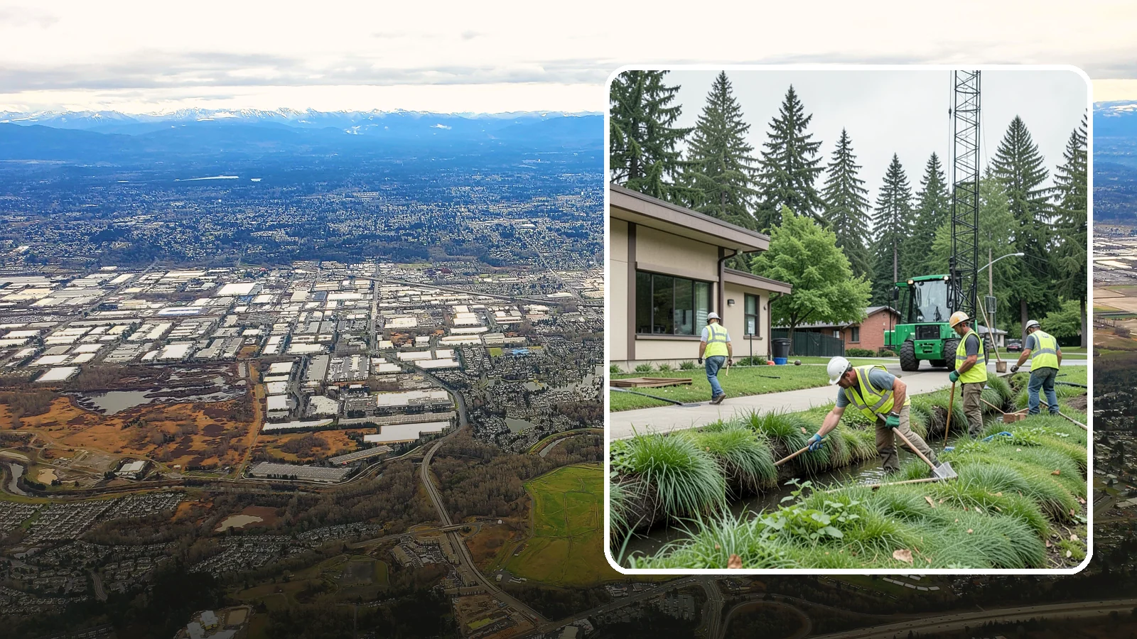 Swale Maintenance in Kent, King County, WA - Bioswale and grassed swale maintenance that preserves stormwater treatment performance and conveyance capacity.