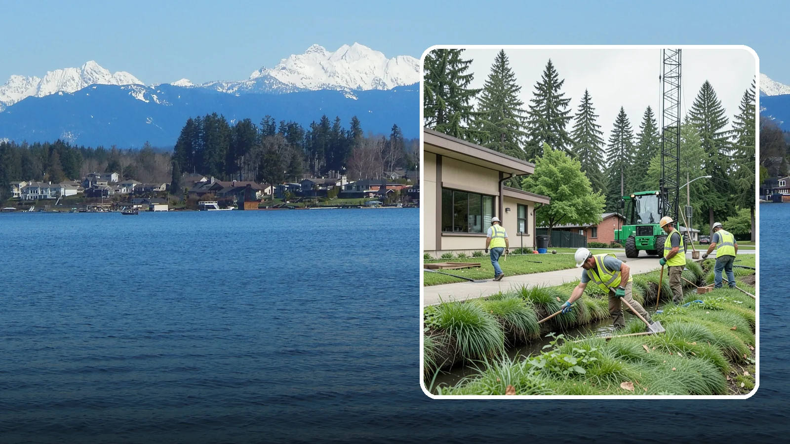 Swale Maintenance in Lake Stevens, Snohomish County, WA - Bioswale and grassed swale maintenance that preserves stormwater treatment performance and conveyance capacity.