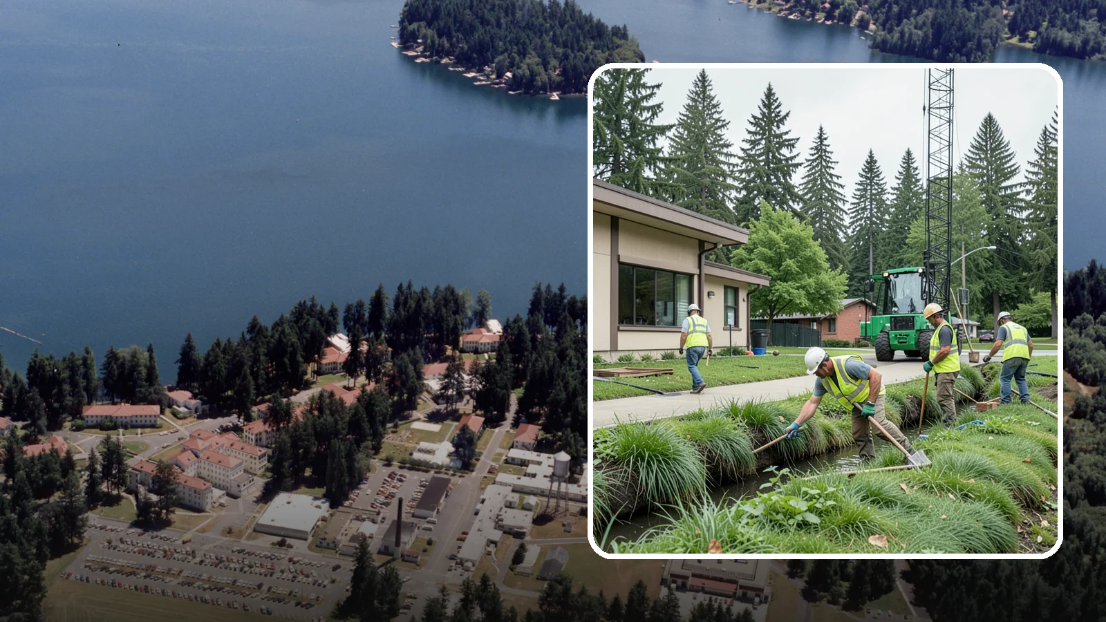 Swale Maintenance in Lakewood, Pierce County, WA - Bioswale and grassed swale maintenance that preserves stormwater treatment performance and conveyance capacity.