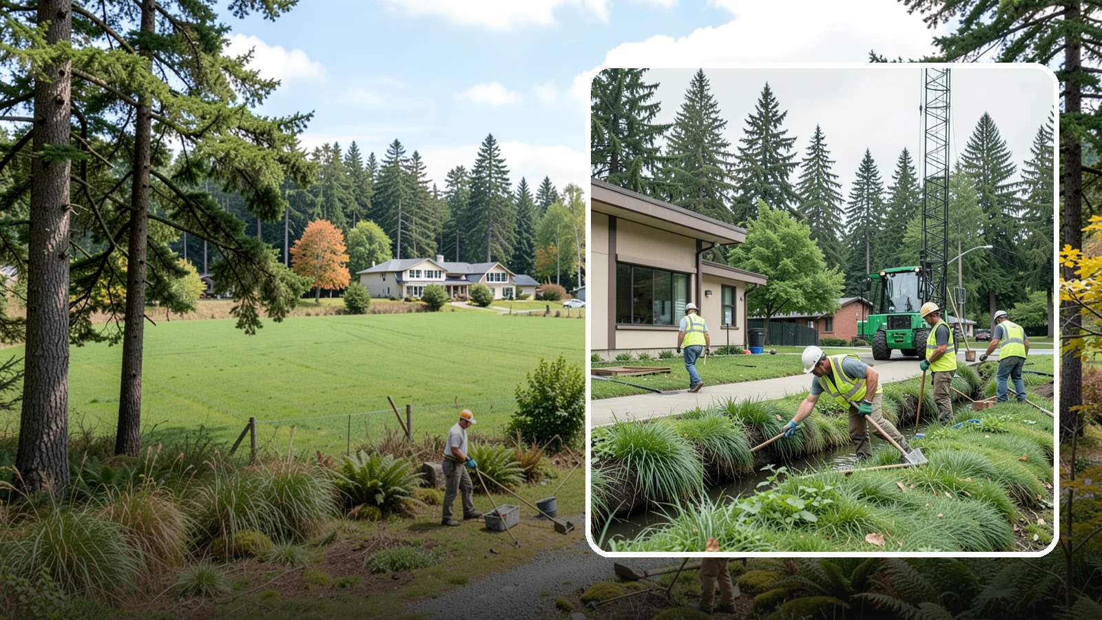 Swale Maintenance in Lyman, Skagit County, WA - Bioswale and grassed swale maintenance that preserves stormwater treatment performance and conveyance capacity.