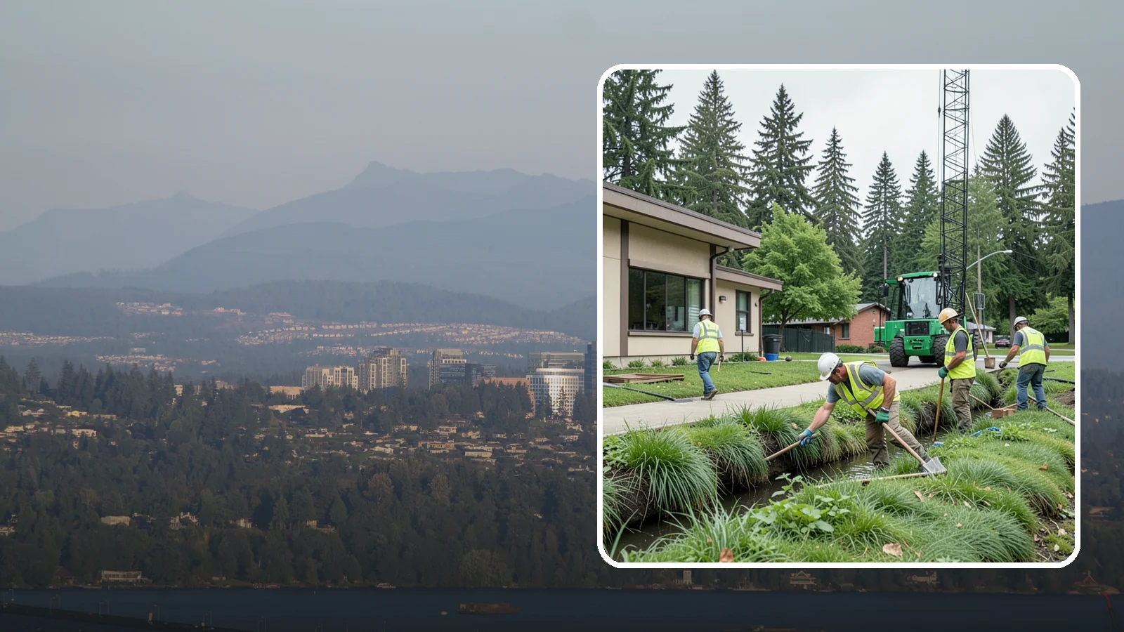 Swale Maintenance in Medina, King County, WA - Bioswale and grassed swale maintenance that preserves stormwater treatment performance and conveyance capacity.