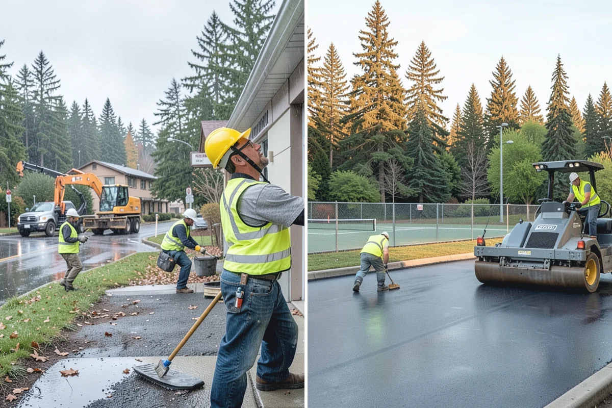 Swale Maintenance in Medina, King County, WA - Inspect the swale for sediment, erosion, and vegetation condition