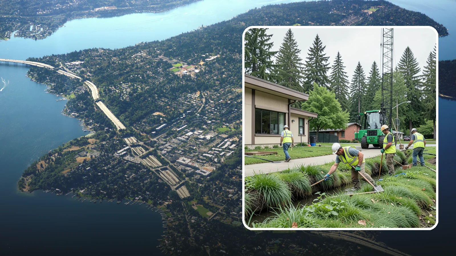 Swale Maintenance in Mercer Island, King County, WA - Bioswale and grassed swale maintenance that preserves stormwater treatment performance and conveyance capacity.