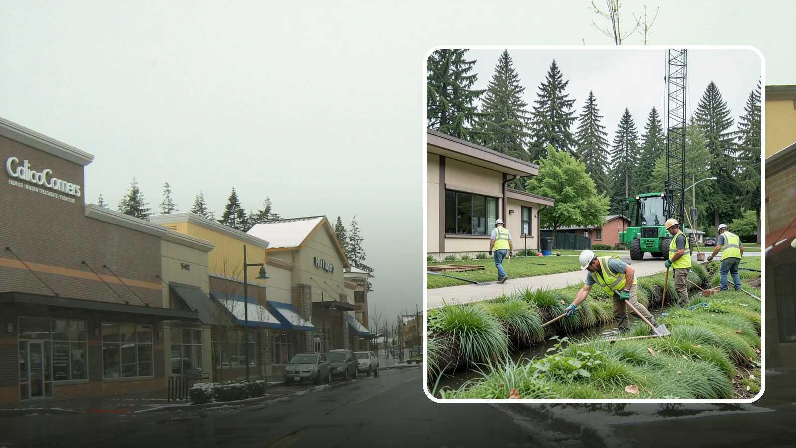 Swale Maintenance in Mill Creek, Snohomish County, WA - Bioswale and grassed swale maintenance that preserves stormwater treatment performance and conveyance capacity.