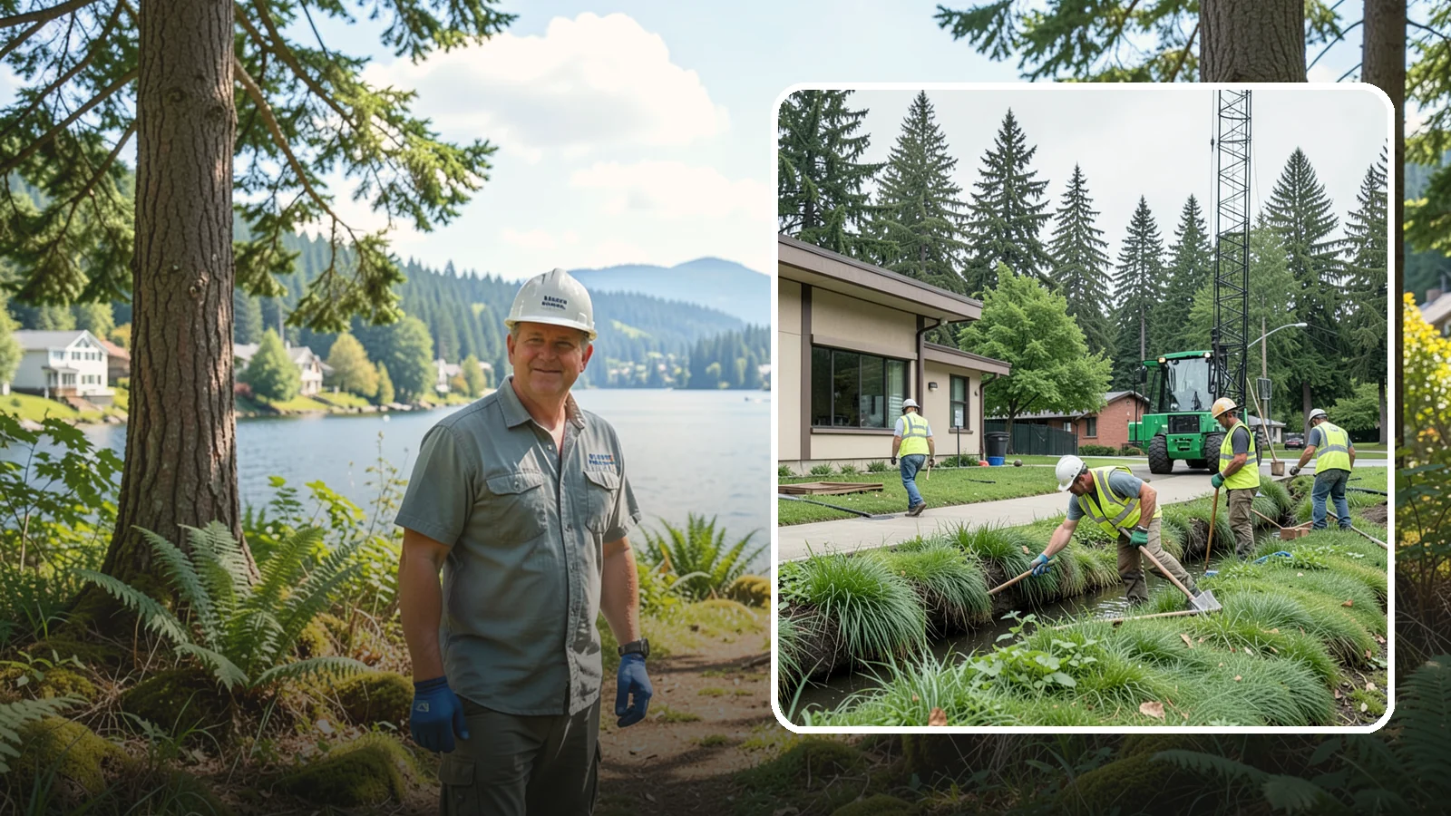 Swale Maintenance in Milton, King County, WA - Bioswale and grassed swale maintenance that preserves stormwater treatment performance and conveyance capacity.