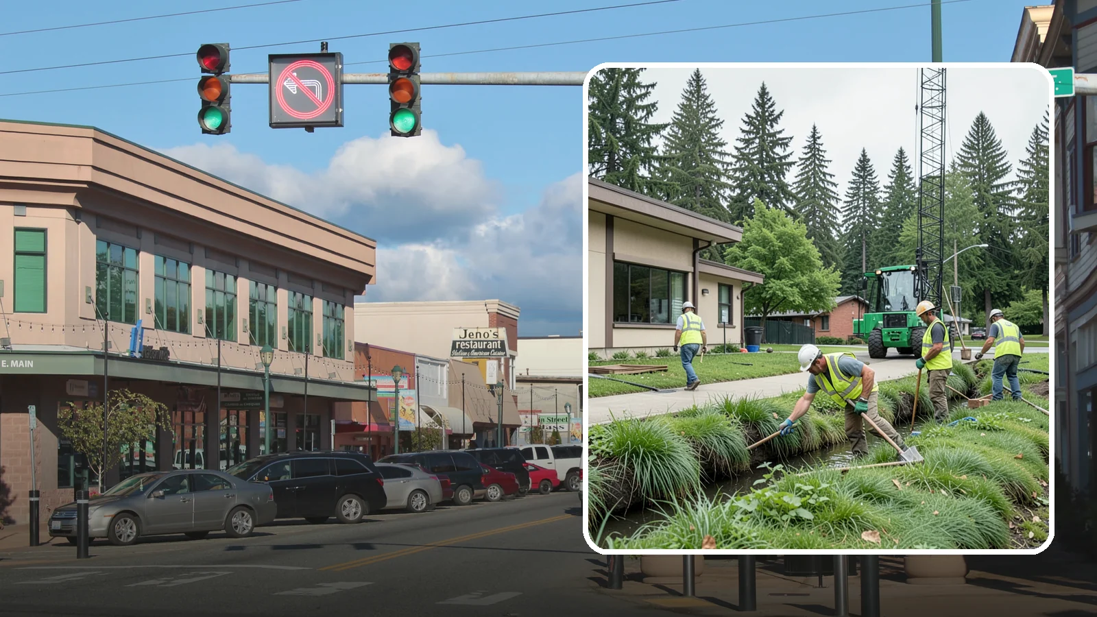 Swale Maintenance in Monroe, Snohomish County, WA - Bioswale and grassed swale maintenance that preserves stormwater treatment performance and conveyance capacity.