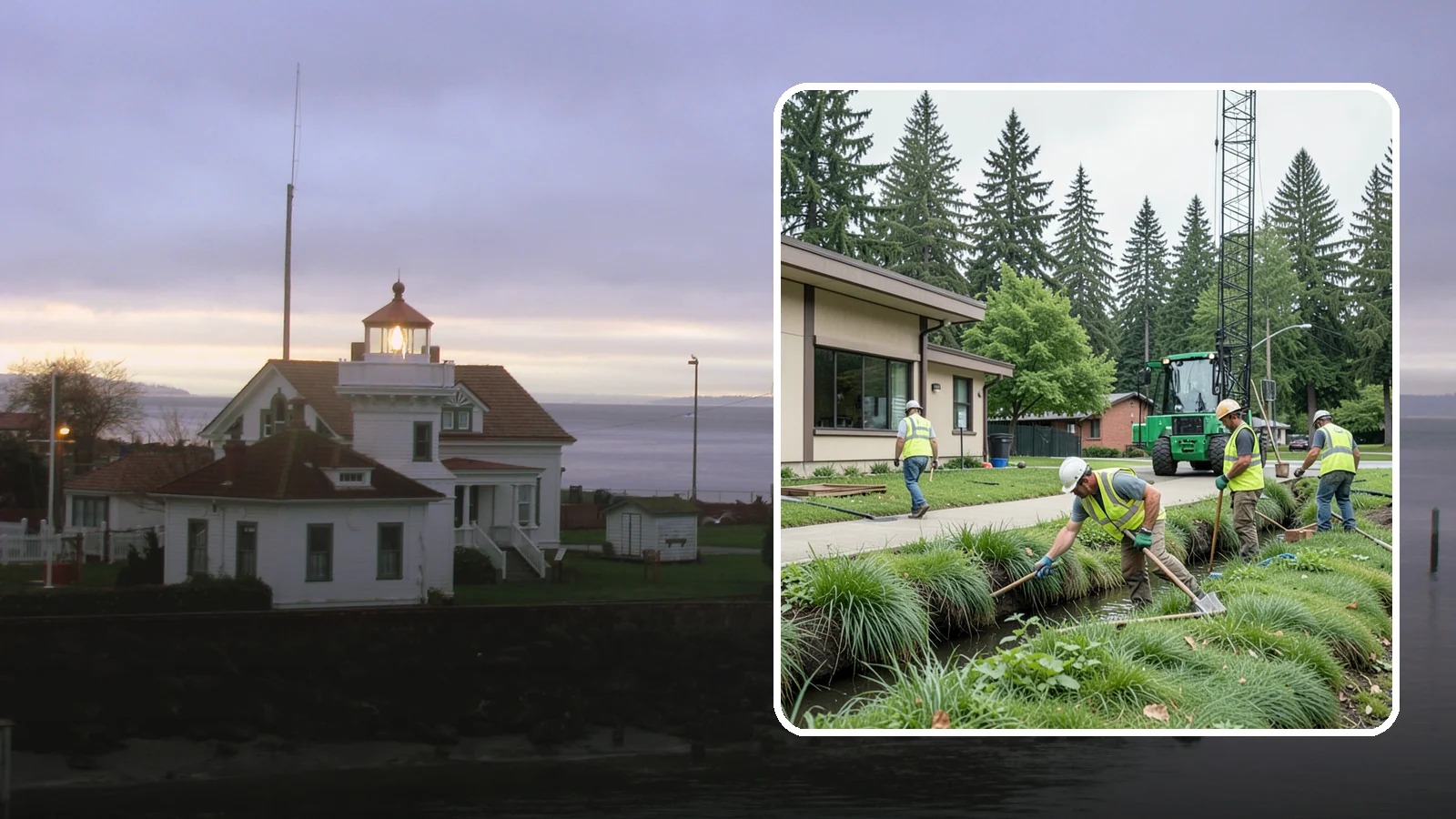 Swale Maintenance in Mukilteo, Snohomish County, WA - Bioswale and grassed swale maintenance that preserves stormwater treatment performance and conveyance capacity.