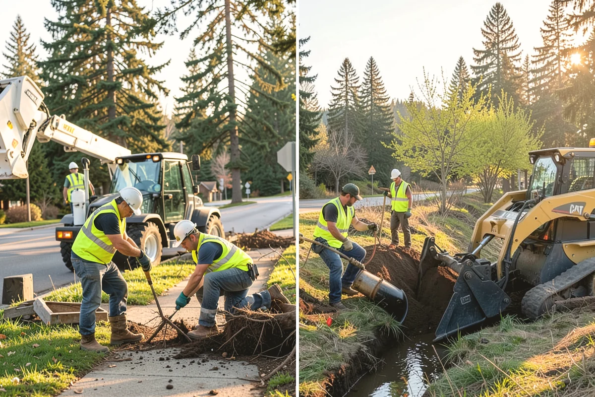 Swale Maintenance in Mukilteo, Snohomish County, WA - Inspect the swale for sediment, erosion, and vegetation condition