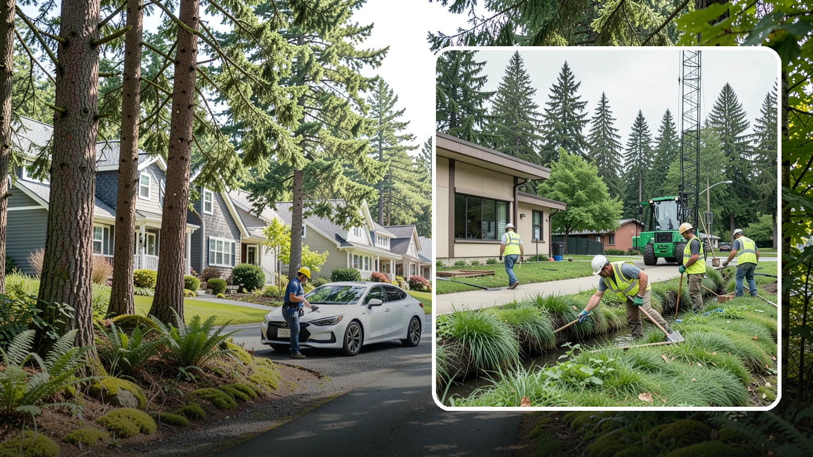 Swale Maintenance in Normandy Park, King County, WA - Bioswale and grassed swale maintenance that preserves stormwater treatment performance and conveyance capacity.