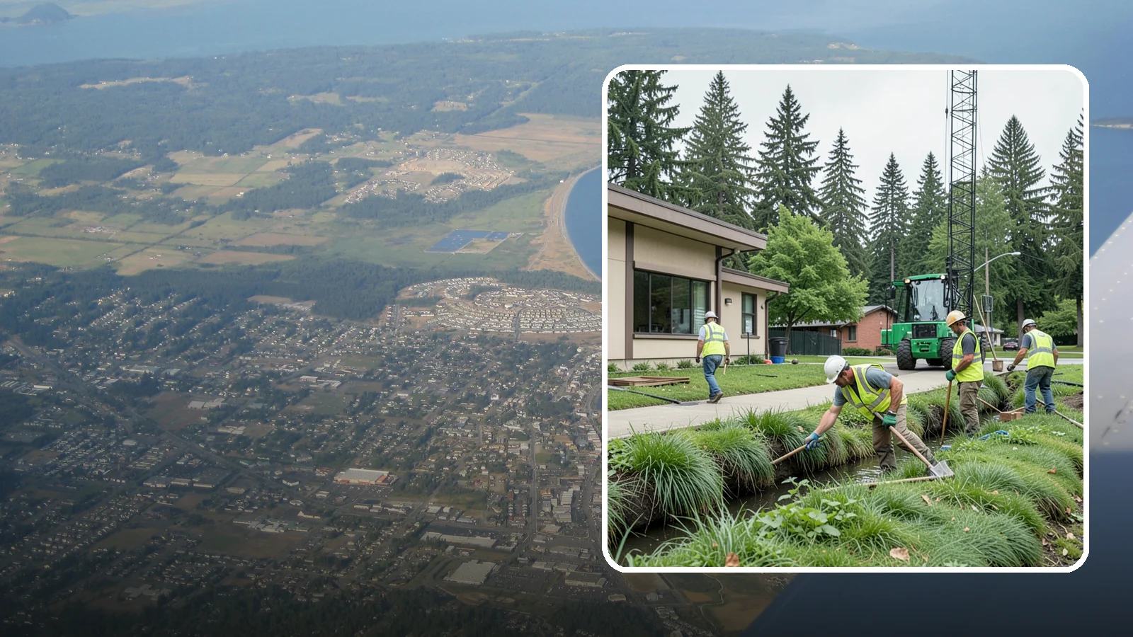 Swale Maintenance in Oak Harbor, Island County, WA - Bioswale and grassed swale maintenance that preserves stormwater treatment performance and conveyance capacity.