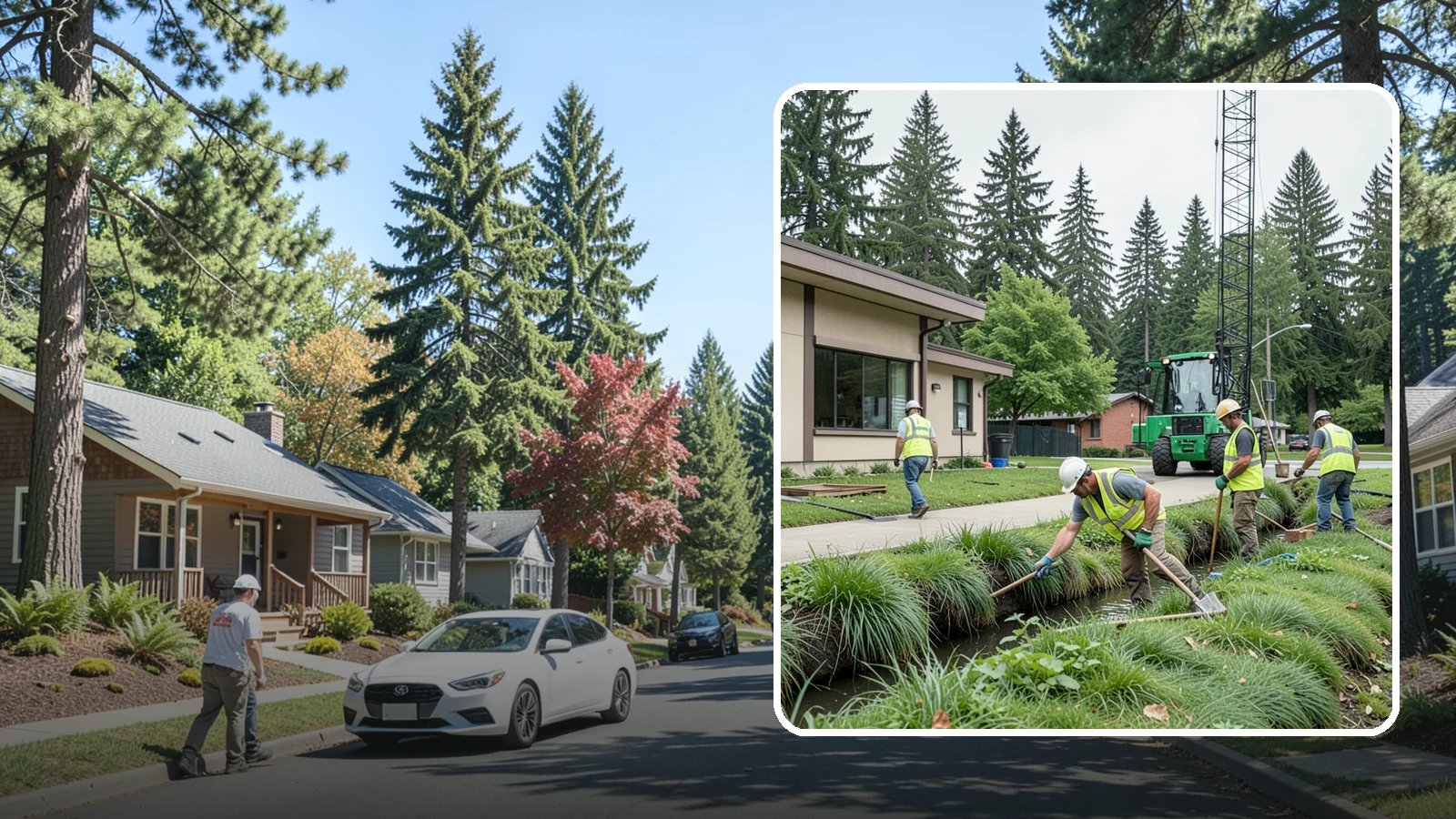 Swale Maintenance in Orting, Pierce County, WA - Bioswale and grassed swale maintenance that preserves stormwater treatment performance and conveyance capacity.