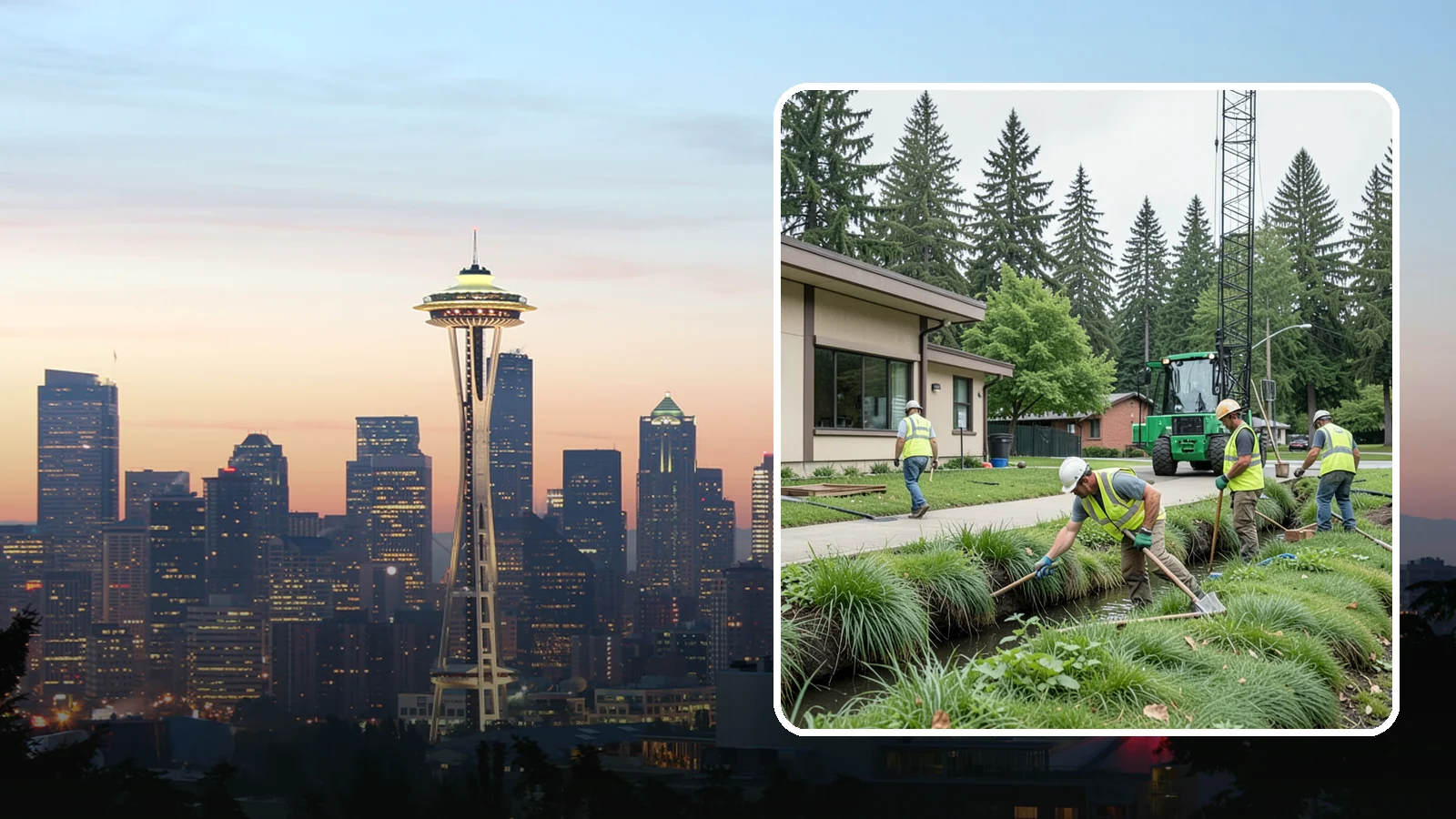 Swale Maintenance in Seattle, King County, WA - Bioswale and grassed swale maintenance that preserves stormwater treatment performance and conveyance capacity.