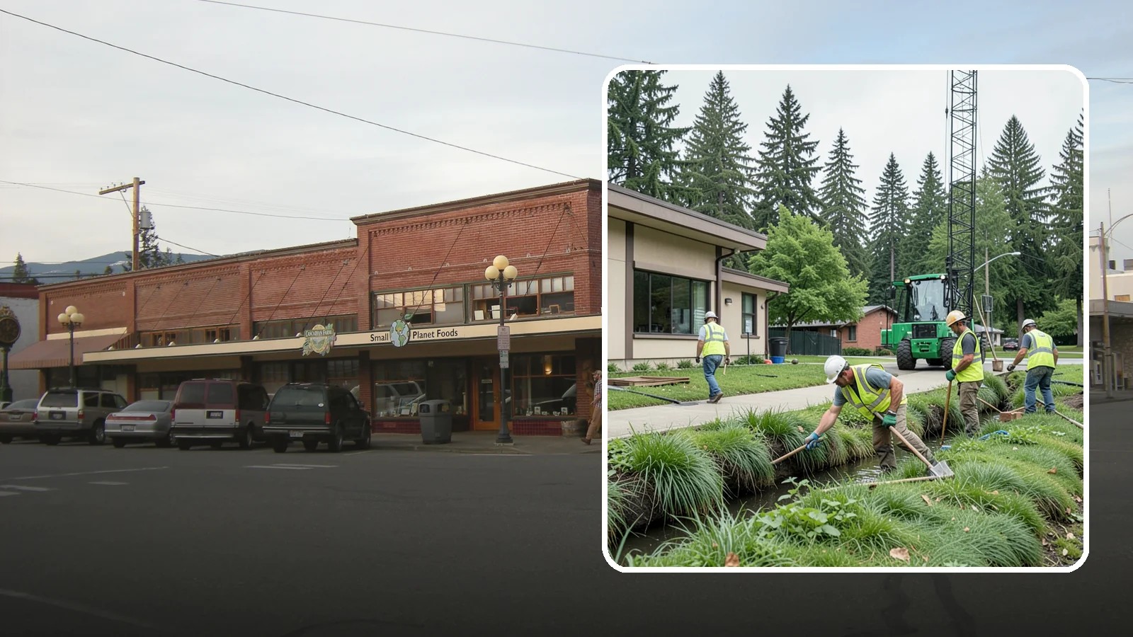 Swale Maintenance in Sedro-Woolley, Skagit County, WA - Bioswale and grassed swale maintenance that preserves stormwater treatment performance and conveyance capacity.
