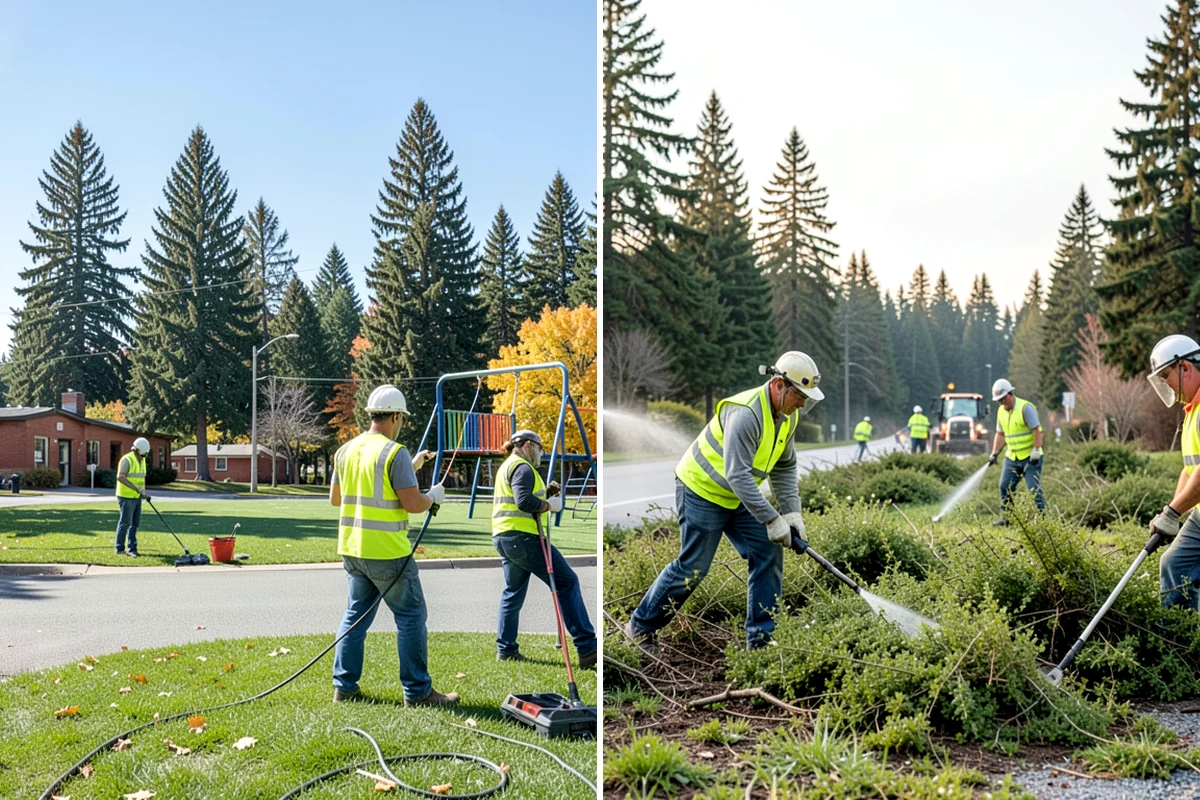 Swale Maintenance in Shoreline, King County, WA - Inspect the swale for sediment, erosion, and vegetation condition