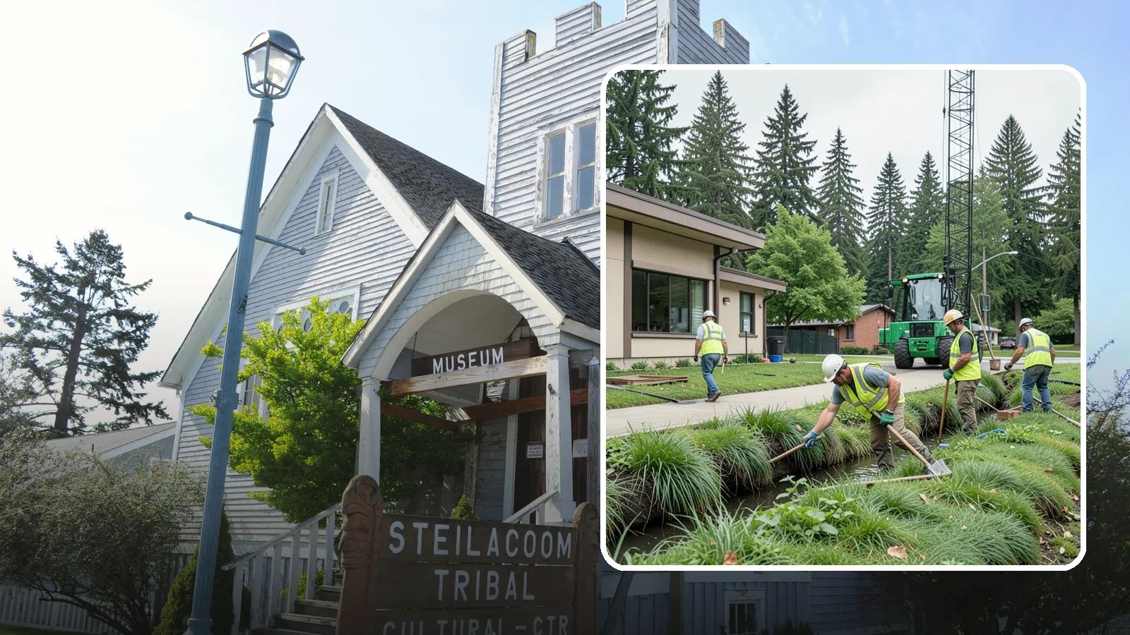 Swale Maintenance in Steilacoom, Pierce County, WA - Bioswale and grassed swale maintenance that preserves stormwater treatment performance and conveyance capacity.