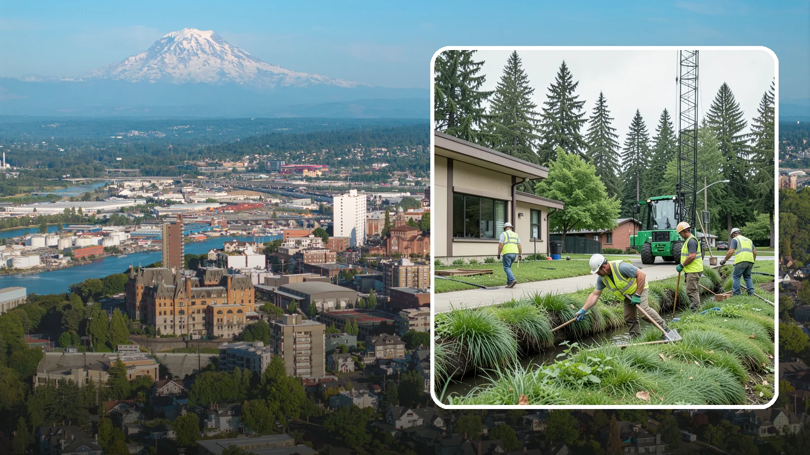 Swale Maintenance in Tacoma, Pierce County, WA - Bioswale and grassed swale maintenance that preserves stormwater treatment performance and conveyance capacity.