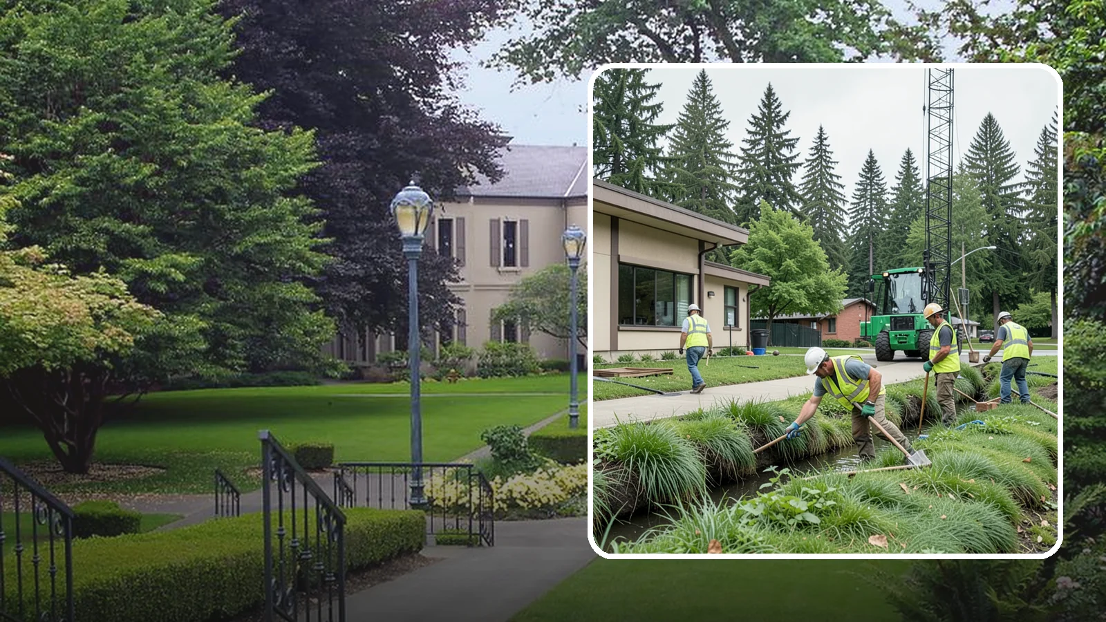 Swale Maintenance in Woodinville, King County, WA - Bioswale and grassed swale maintenance that preserves stormwater treatment performance and conveyance capacity.