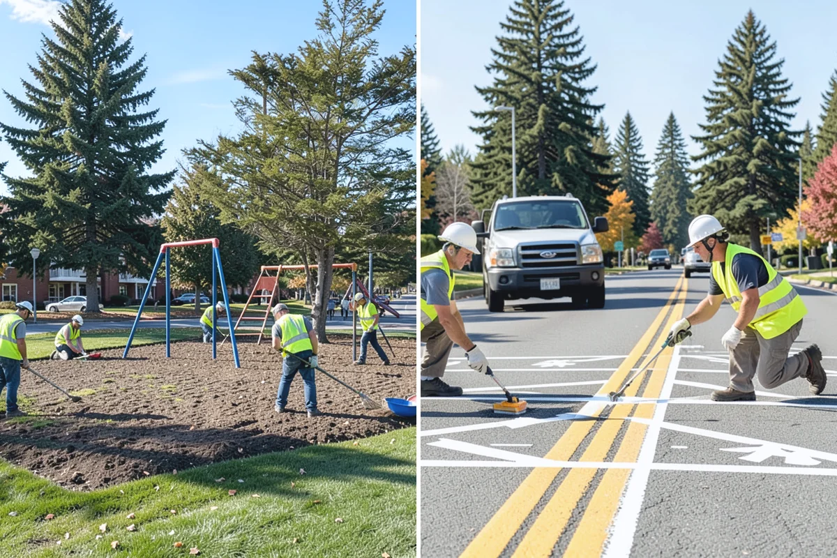 Swale Maintenance in Woodinville, King County, WA - Inspect the swale for sediment, erosion, and vegetation condition