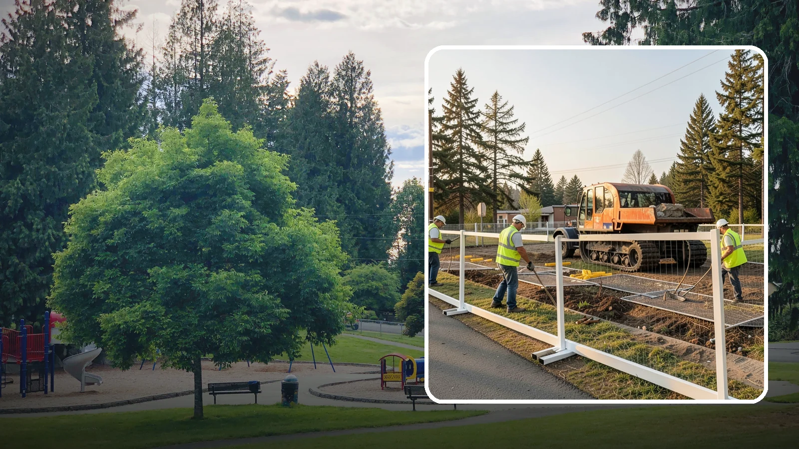 Temporary Fencing in Bonney Lake, Pierce County, WA - Temporary fencing secures work sites, events, and hazards on public property quickly and safely.
