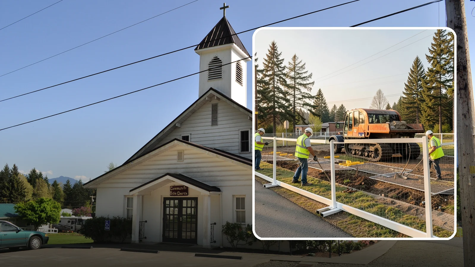 Temporary Fencing in Concrete, Skagit County, WA - Temporary fencing secures work sites, events, and hazards on public property quickly and safely.